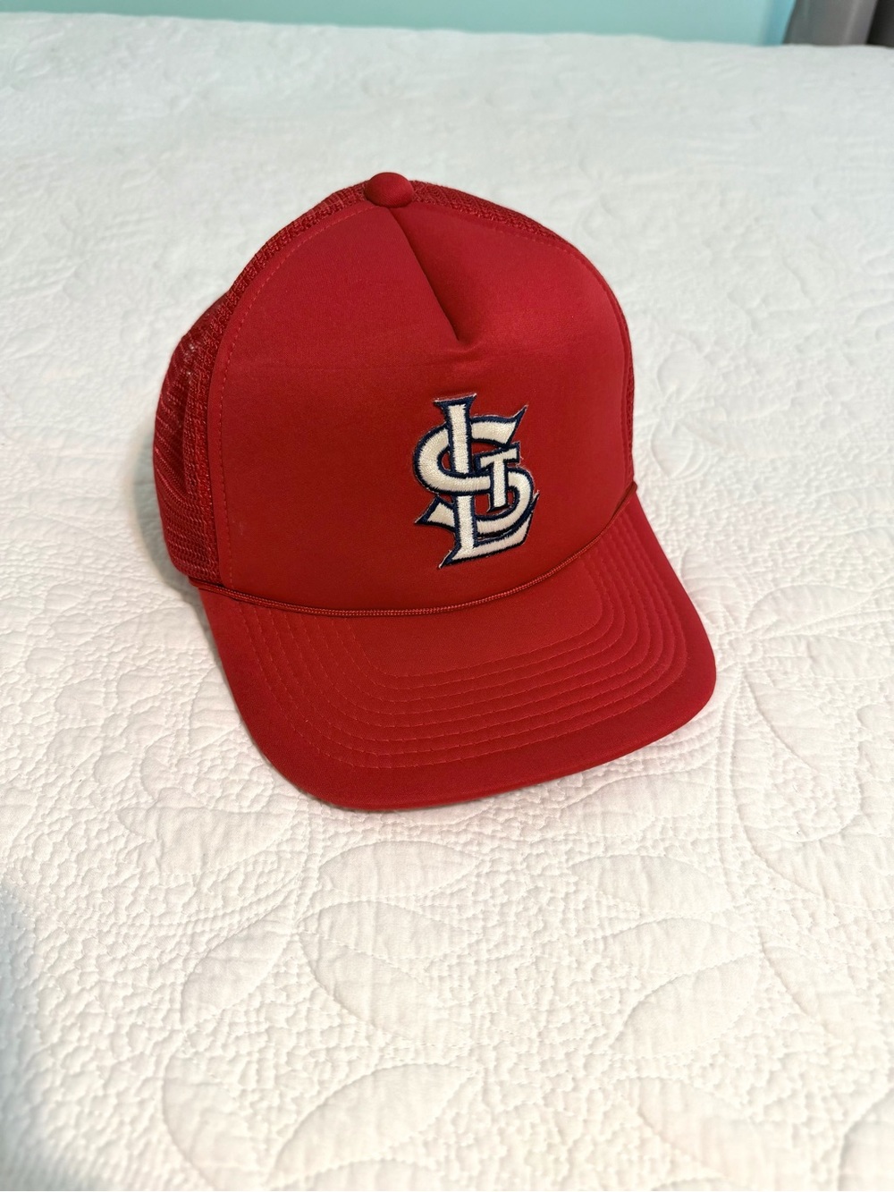 Vtg 90's St. Louis Cardinals Baseball Snapback Trucker Hat Mesh Logo Patch Segal